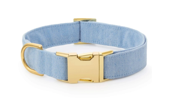THE FOGGY DOG - Blue Chambray Dogcollar