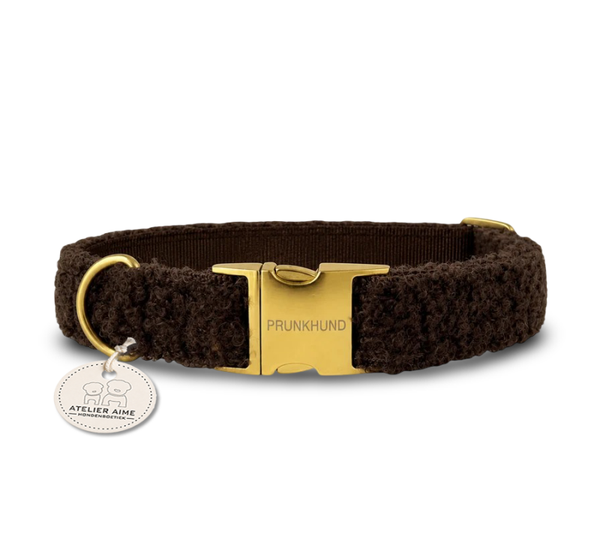 PRUNKHUND - Halsband Teddy Mocca