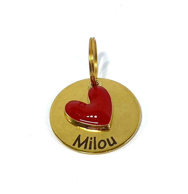 ATELIER AIME - Id-tag - groot rond 25mm Red Hart