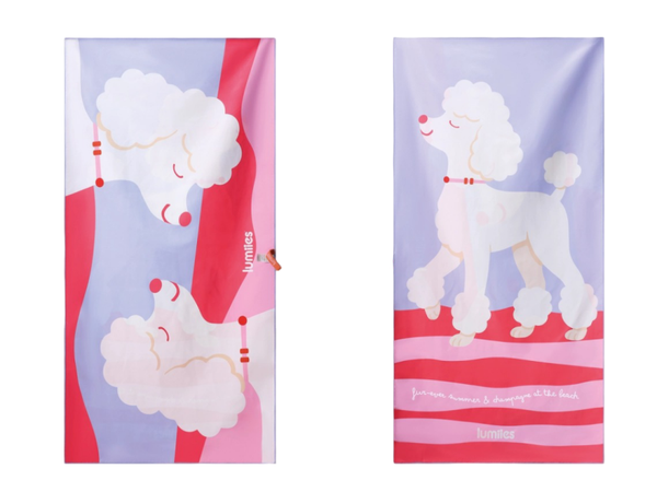 Beach Towel Poedel - Roze Paloma