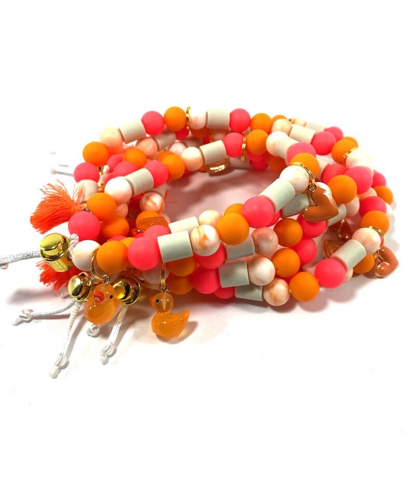 ATELIER AIME - Anti-tekenketting (Ducky orange-neon pink)