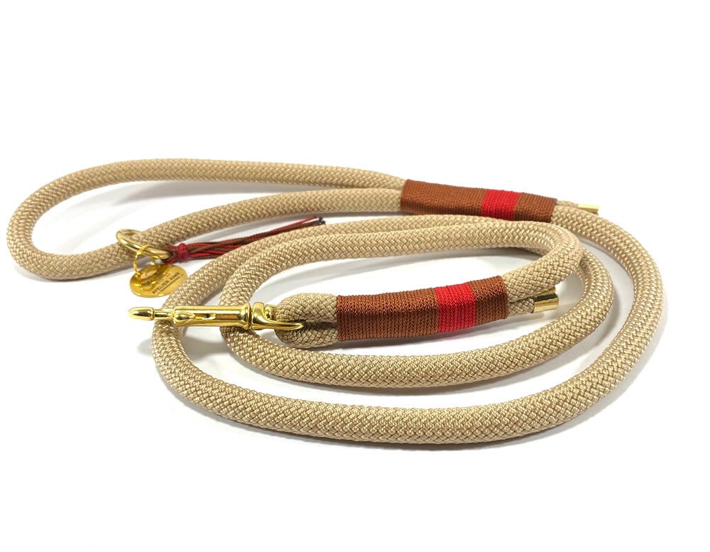 ATELIER AIME - Leiband volledig in touw 10mm (Beige Line Red)