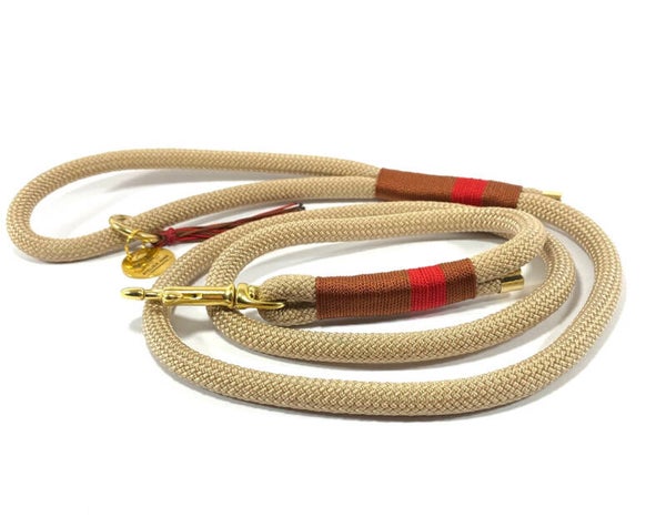 ATELIER AIME - Leiband volledig in touw 10mm (Beige Line Red)