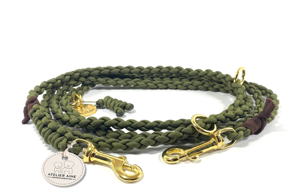ATELIER AIME - Handvrije verstelbare gevlochten lijn Army touch Brown