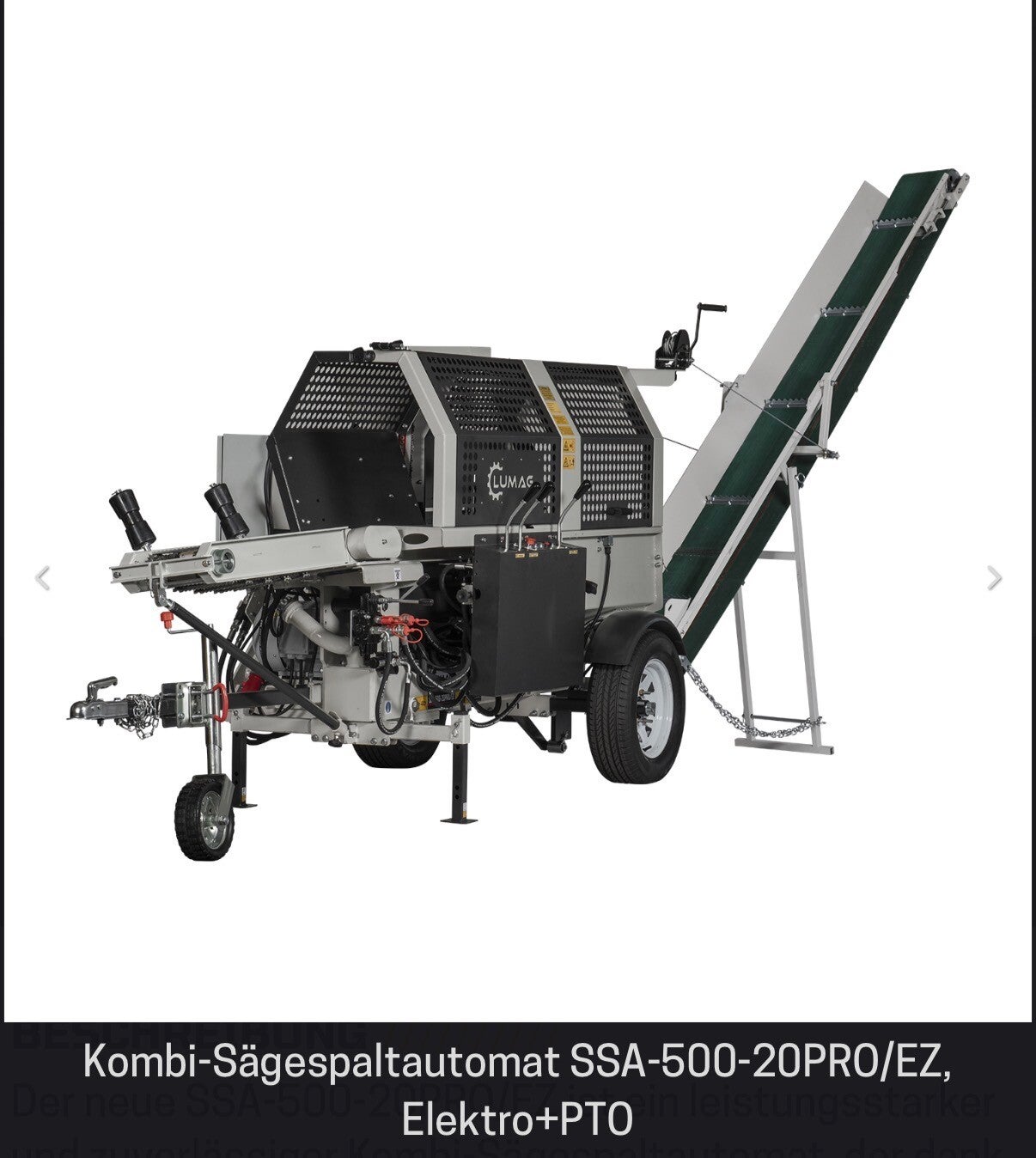 KOMBI-SÄGESPALTAUTOMAT SSA-500-20PRO/EZ, ELEKTRO+PTO