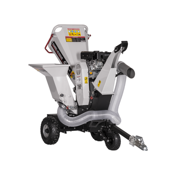 Benzin Kombi Häcksler RAMBO-HC10DUO mit Saugschlauch