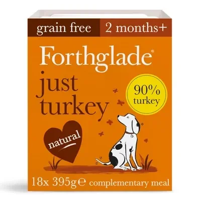 Forthglade Grain-Free Natural Wet Dog Food - Just Turkey x18 pack