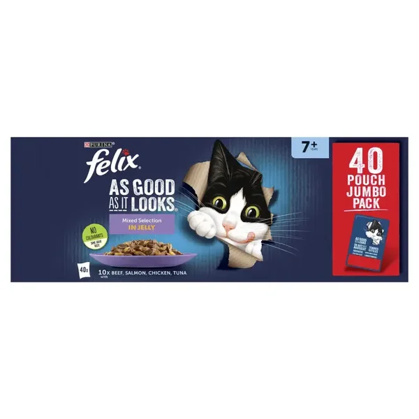 Felix As Good As it Looks Senior 7+ Mixed in Jelly Wet Cat Food 40x85g