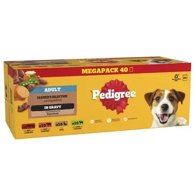 Pedigree pouches in Gravy x40 100g sachets