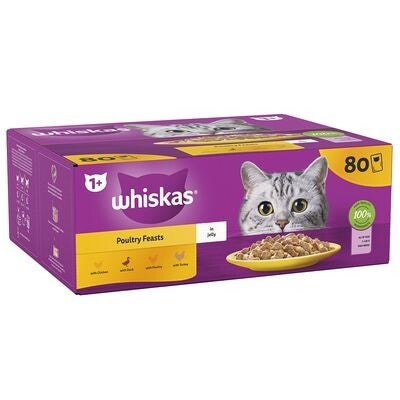 Whiskas Poultry feasts in jelly x80 1yr+