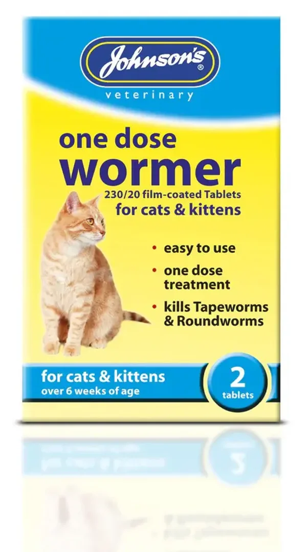 Johnson's One Dose Cat Wormer x2 tablets