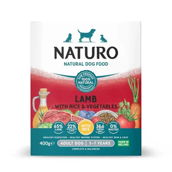 Naturo Adult Lamb & Rice With Veg Tray 400g x7 trays