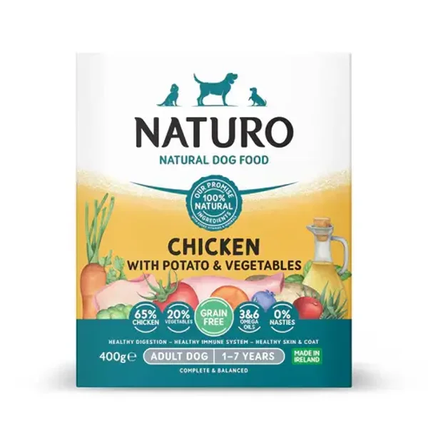 Naturo Grain Free Chicken & Potato With Veg Tray 400g x7 trays