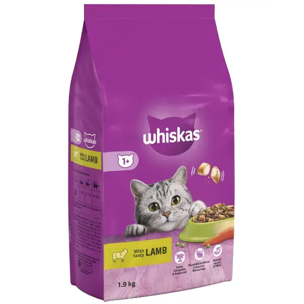 Whiskas 1+ Lamb dry cat food 1.9kg