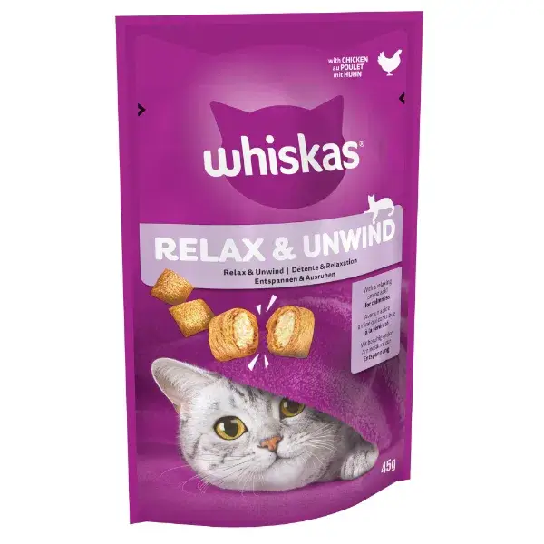 Whiskas relax and unwind cat treats 45g
