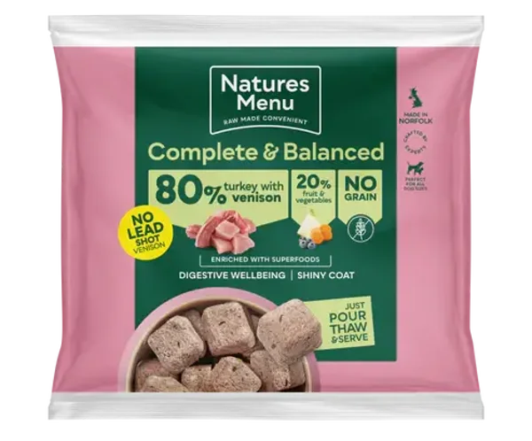 Natures Menu 80/20 Turkey and Venison Nuggets with Superfoods 1kg