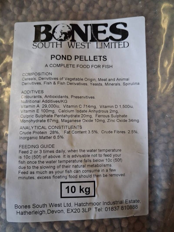 Bones Value Pond Pellets 5mm 10kg bag