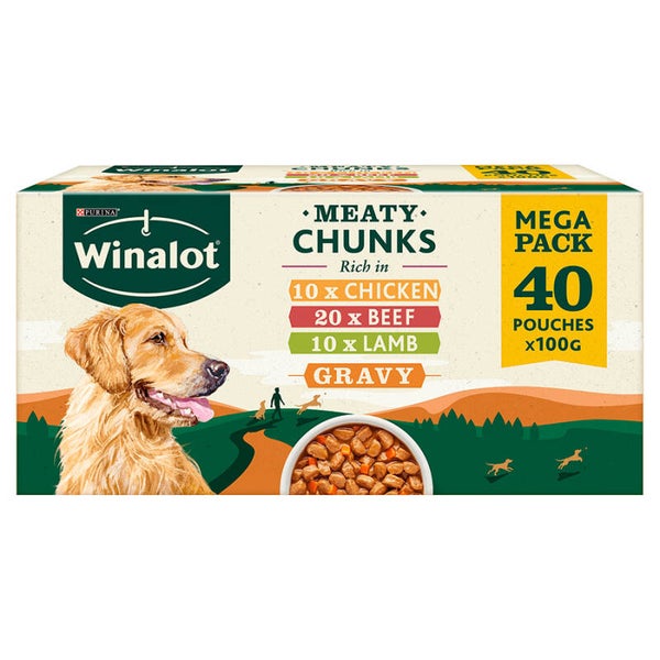 Winalot Meaty Chunks in Gravy x40 100g pouches
