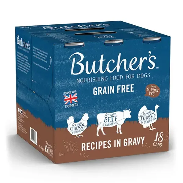 Butcher's Recipes in Gravy dog food tins x18 (grain free)