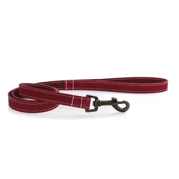 Ancol Timberwolf Leather Raspberry dog lead 1mx19mm