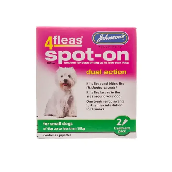 Johnsons 4Fleas Spot On small dog x2 treatments