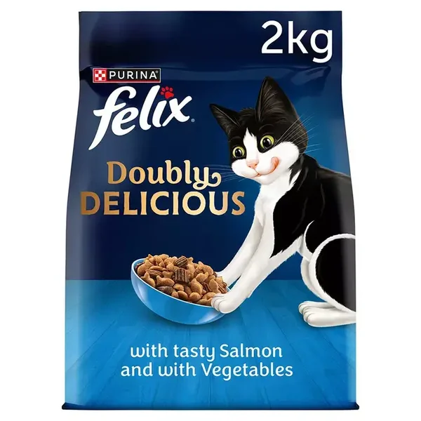 FELIX Doubly Delicious Salmon & Vegetables Dry Cat Food 2kg