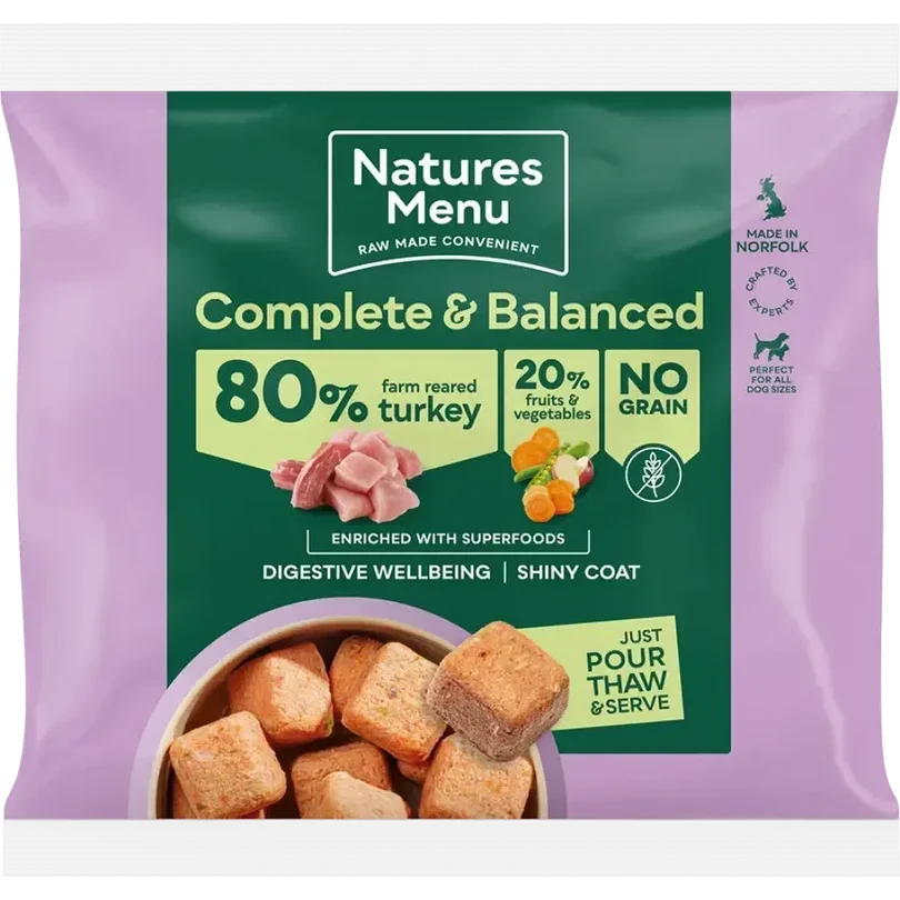 Natures Menu complete and balanced Turkey 80/20 1kg