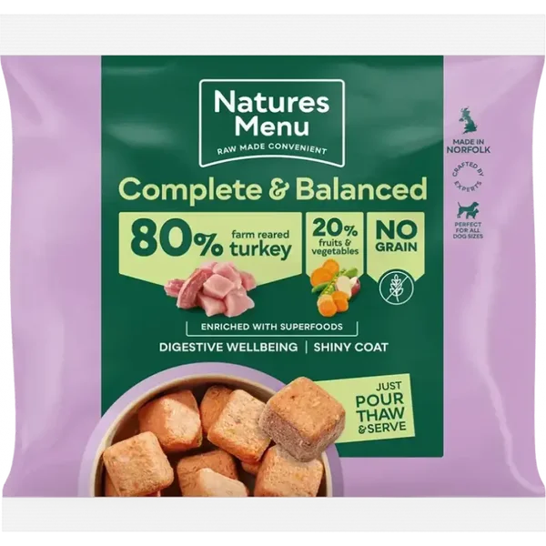 Natures Menu complete and balanced Turkey 80/20 1kg