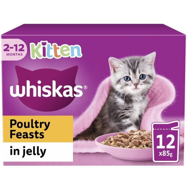 Whiskas Kitten Poultry feasts in jelly x12For kittens over 2 months old