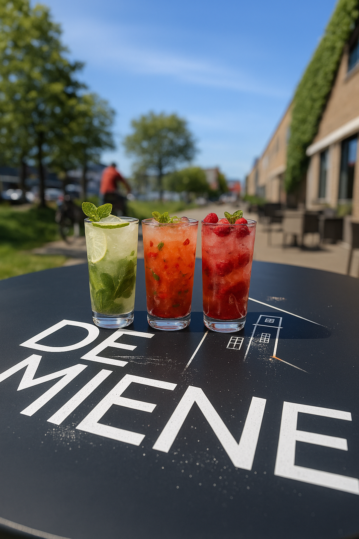 Cocktails op het terras van Café De Miene