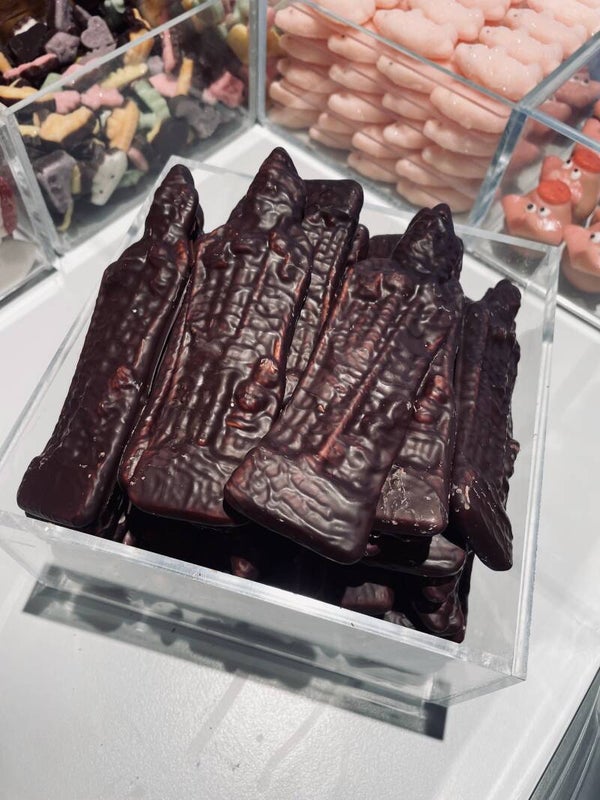 Sinterklaas guimauve overtrokken met chocolade