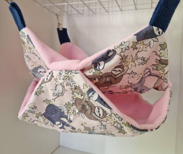 2 Stock Hängematte - Faultier rosa