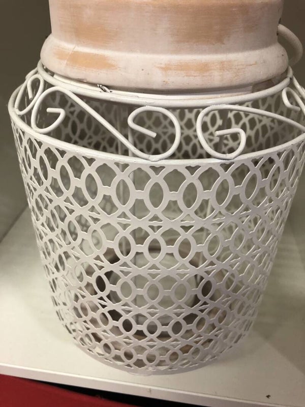 mooi windlicht in zalmrose/creme