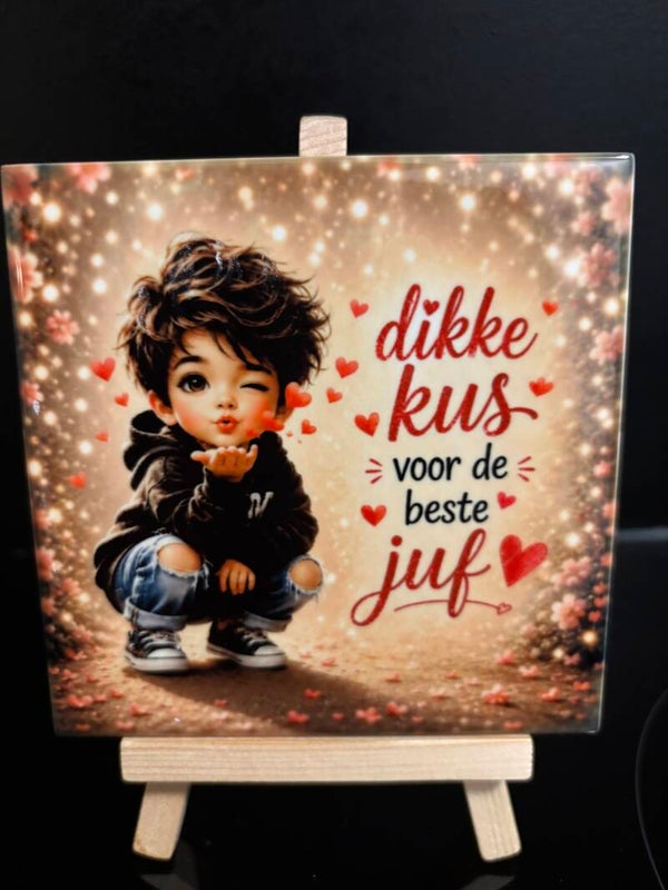 Kus voor de juf jongen
