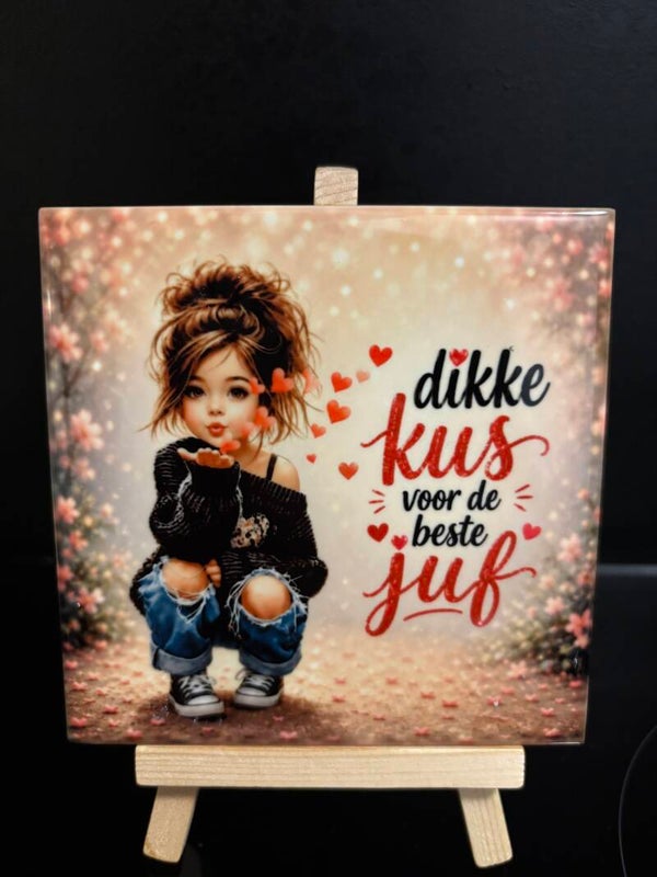 Kus voor de juf meisje