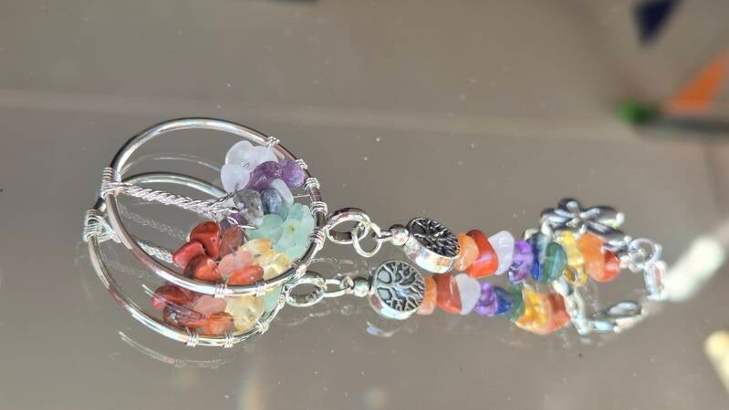 Tas sleutelhangertjes in natuursteen