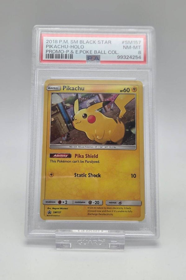 Pokémon Pikachu SM157 Black Star Promo Holo 2018 – PSA 8 NM-MT
