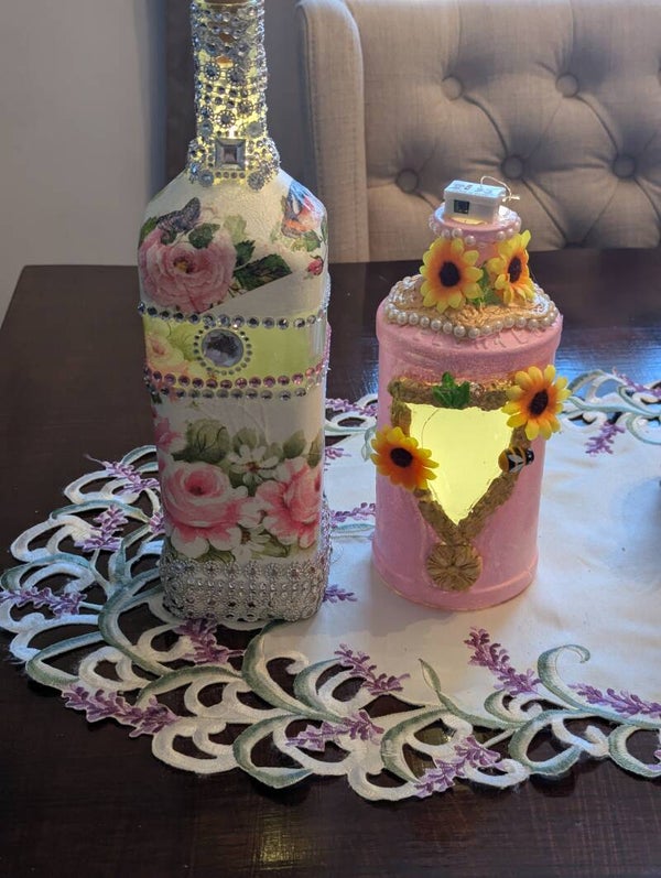 Bouteilles Lampes décoration de table.