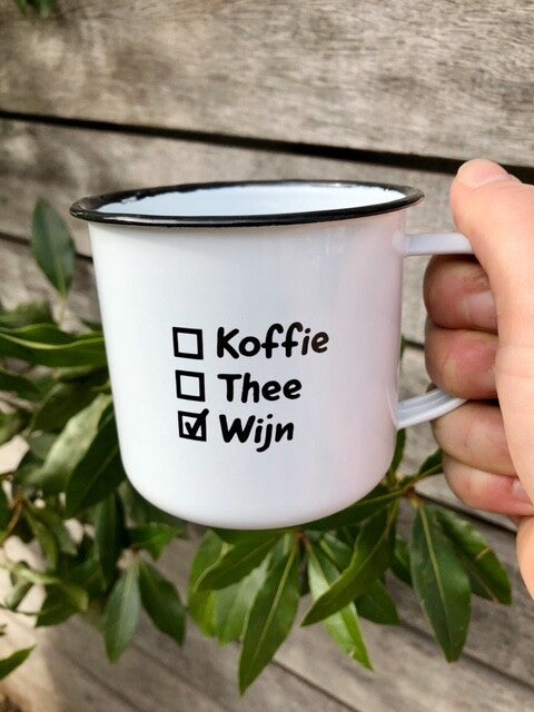 Fun Wine Labels  - Mok - Emaille