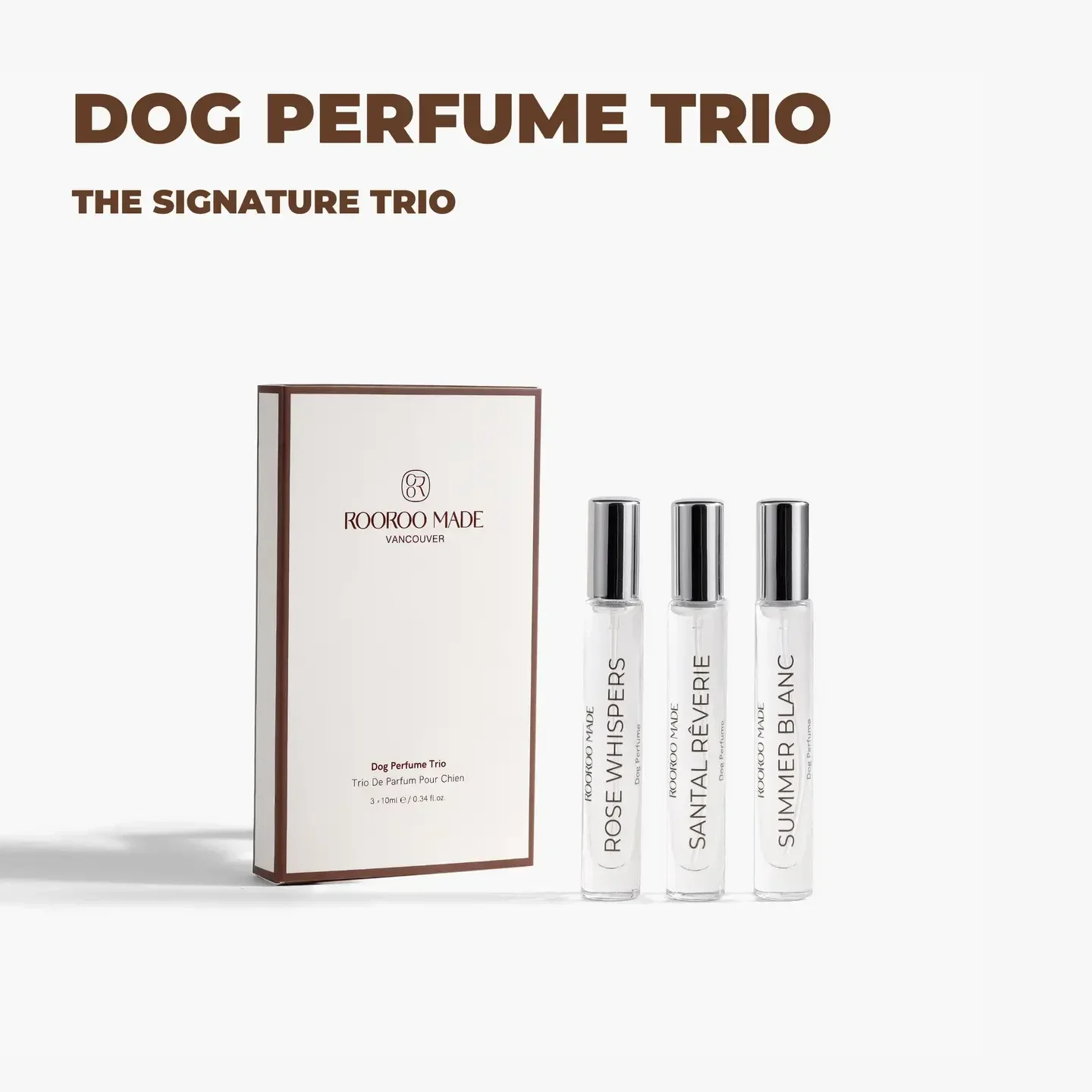 ROOROO MADE - Hondenparfum Trio-Zomerblanc/Rose Whispers/Santal Reverie