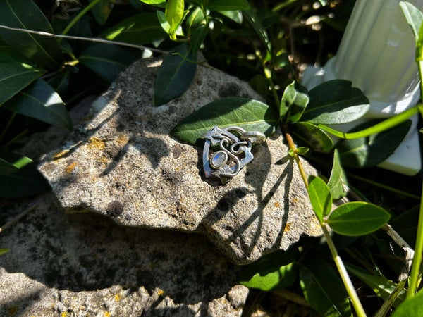 Pendentif elfique "Sil'venÿs" - Pierre de lune et argent massif