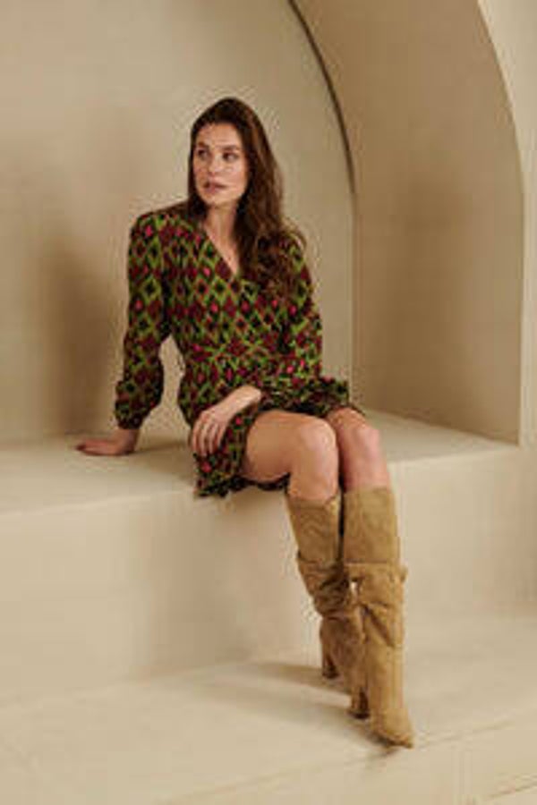 Lofty manner dress  rayne green pink