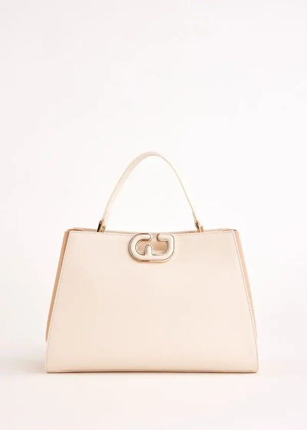 Gaudi demy White faux-leather top handle bag