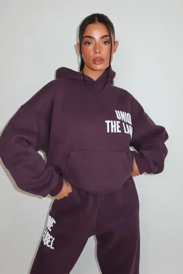 Unique The Label Elyana Hoodie - Deep Berry