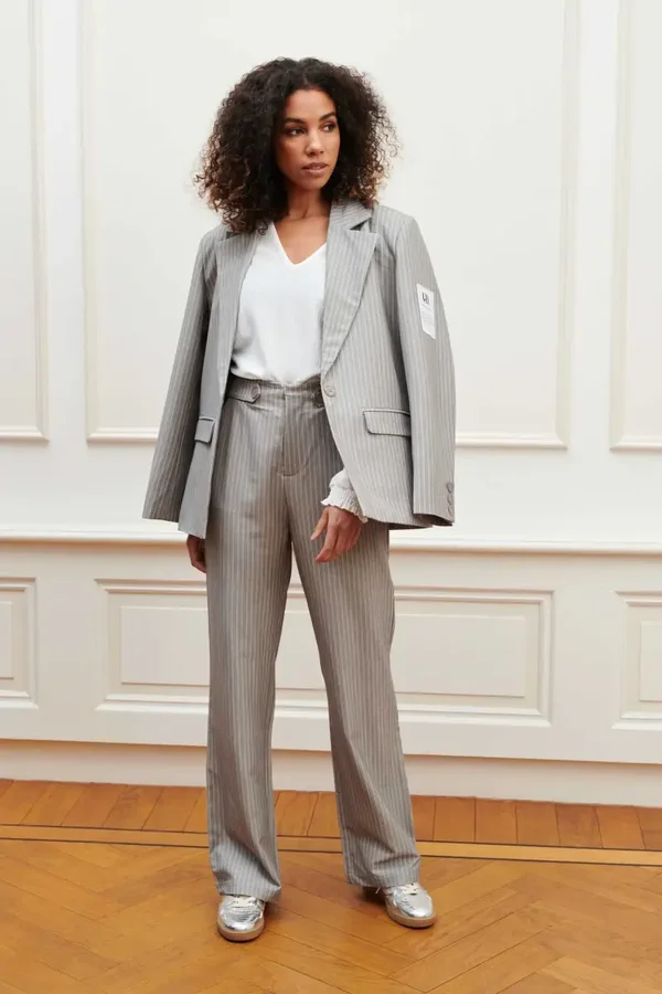 Lofty Manner Broek Nienke | Grey white