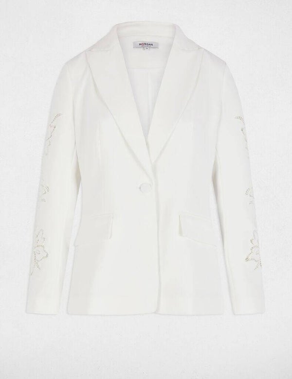 Morgan Blazer laced sleeves white women
