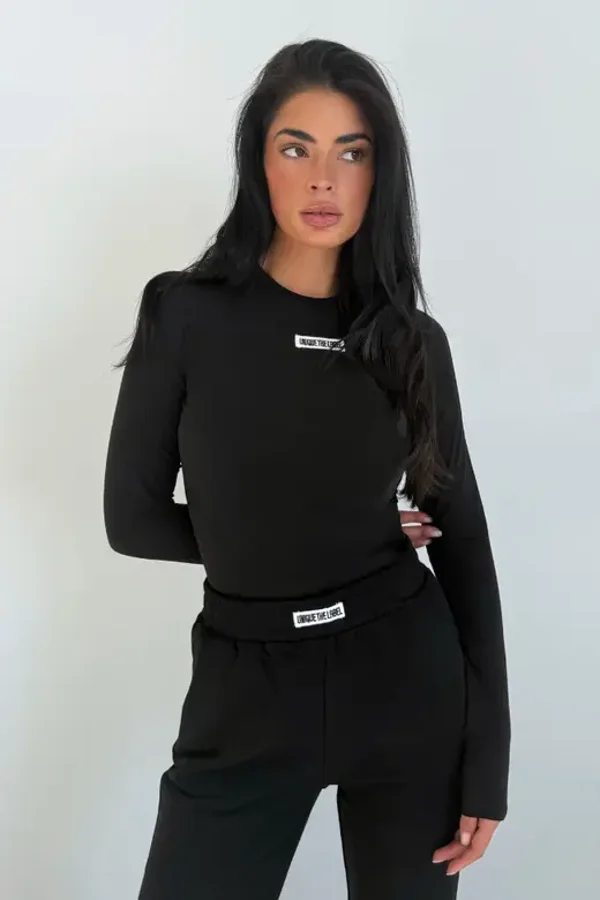 Unique the label Nena Longsleeve Top - Black