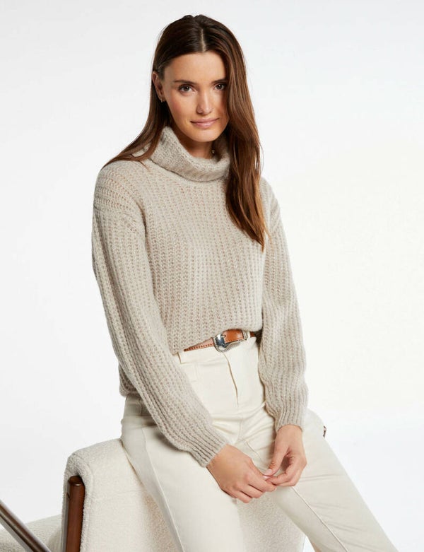 Trui kol licht beige