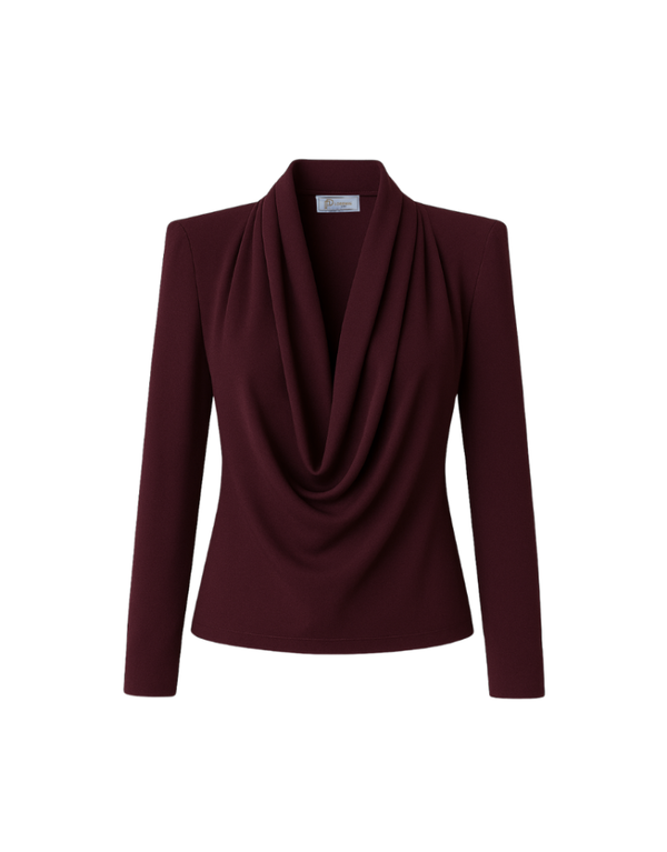 Lorense Waterfall blouse Bordeaux
