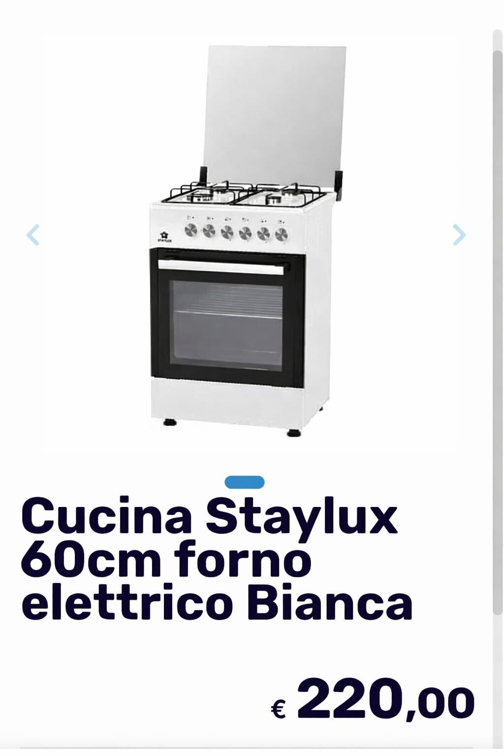 Cucina   forno elettrico 4 fornelli Staylux